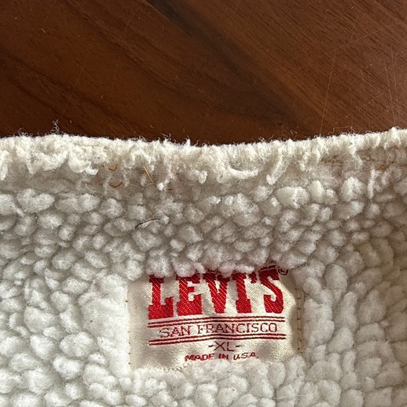 Levi's VINTAGE AND RARE - 70–80 Classic Blue Denim Vest with Sherpa Lining XL - Picture 2 of 10